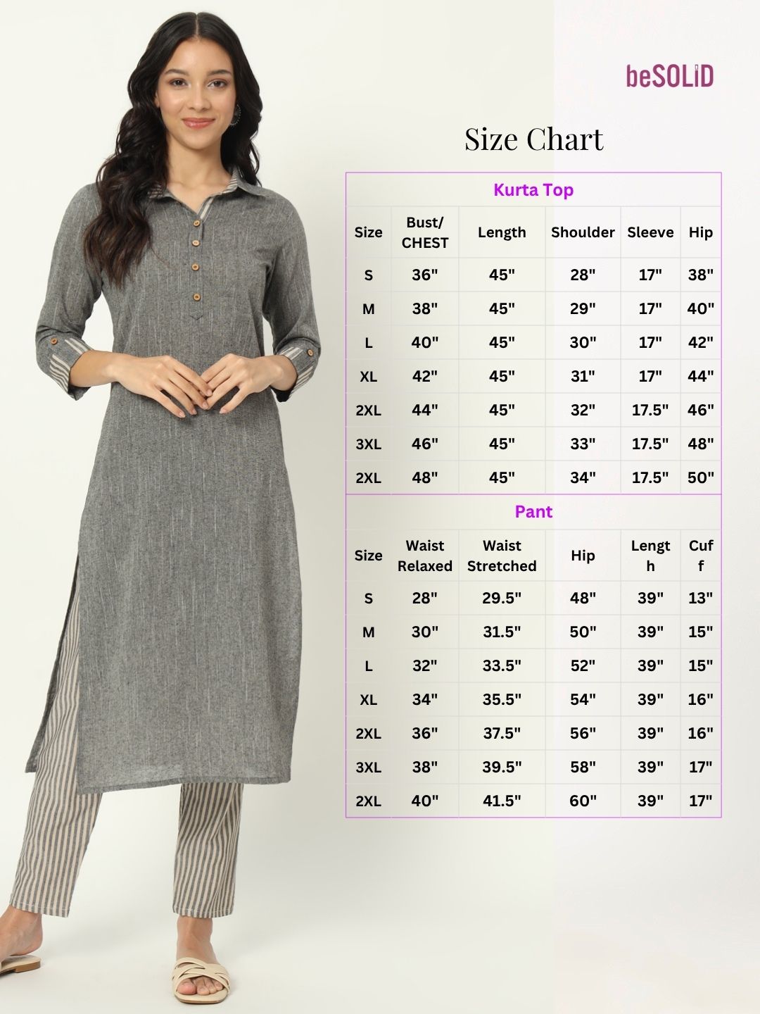 Charcoal Grey Linen Kurti Set