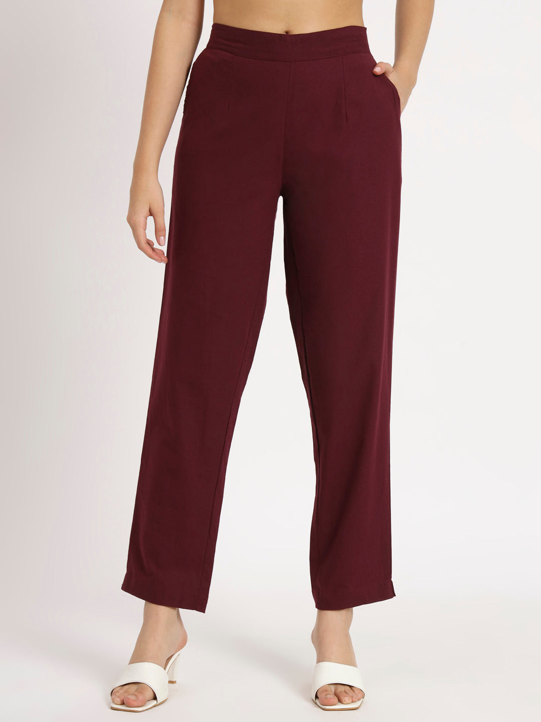 Wine Cotton Pants