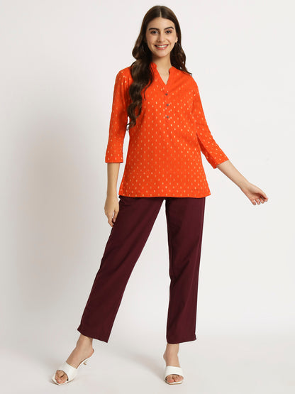 Blush Pink & Orange Buta Short Kurti Combo