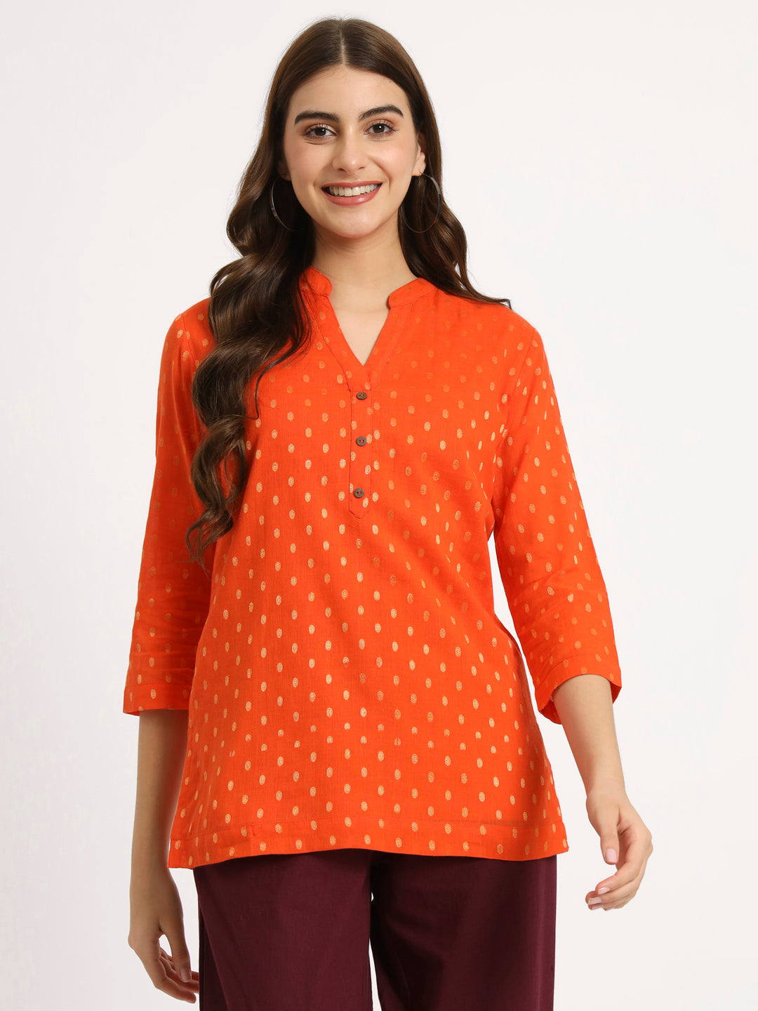 Blush Pink & Orange Buta Short Kurti Combo