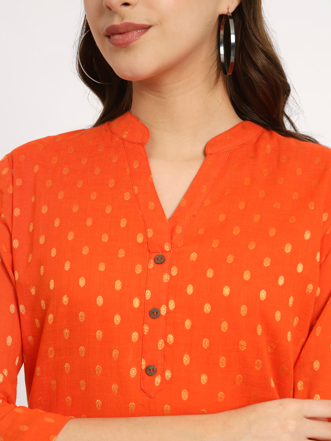 Blush Pink & Orange Buta Short Kurti Combo