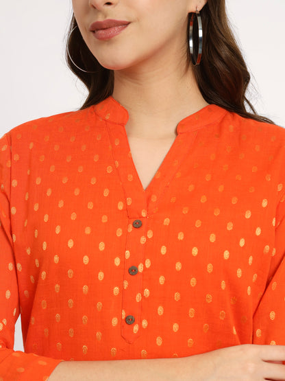 Blush Pink & Orange Buta Short Kurti Combo