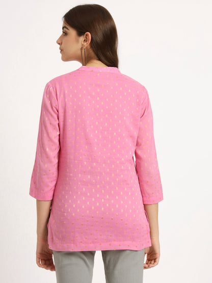 Blush Pink & Orange Buta Short Kurti Combo