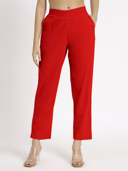 Red Cotton Pant